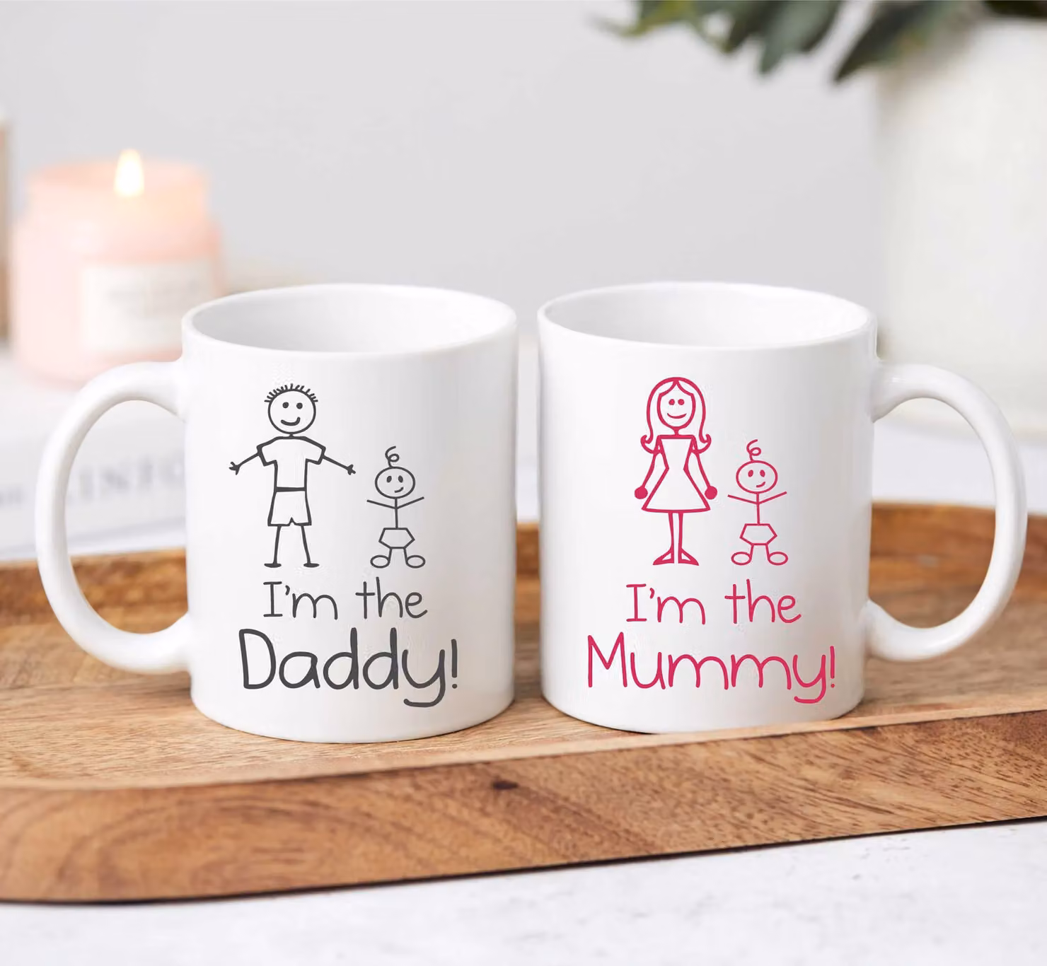 60 Second Makeover Limited I'm The Mummy I'm The Daddy Ceramic Mug Set in White