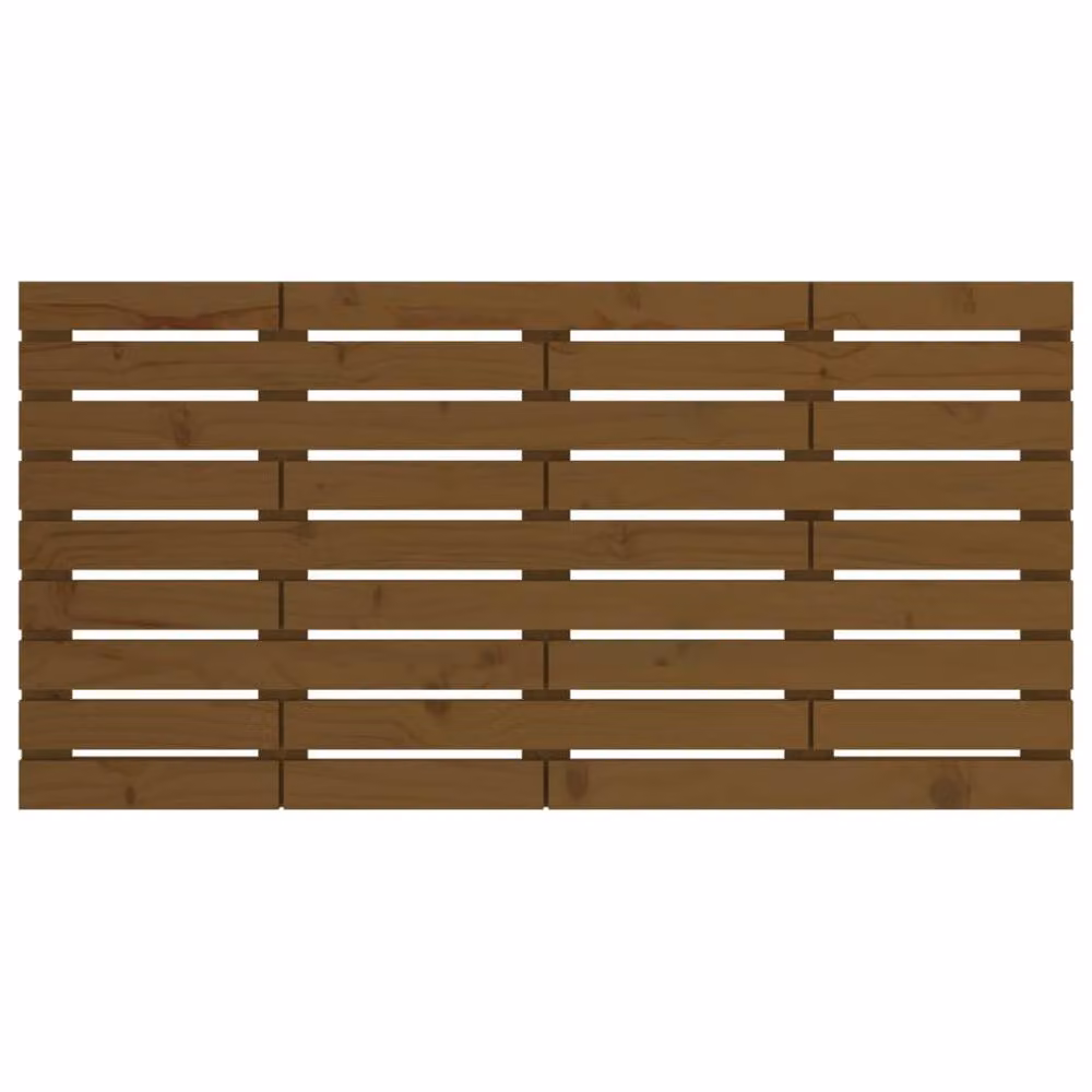 Berkfield Home Rustic Solid Wood Pine Wall Mount Headboard in Honey Brown, W: 126 cm, D: 3 cm, H: 63 cm – 3