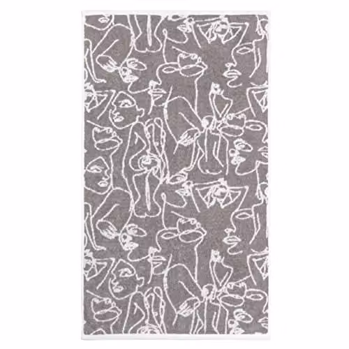 Furn Everybody Grey Graphic Cotton Terry Hand Towel, W: 50 cm, H: 85 cm – 2