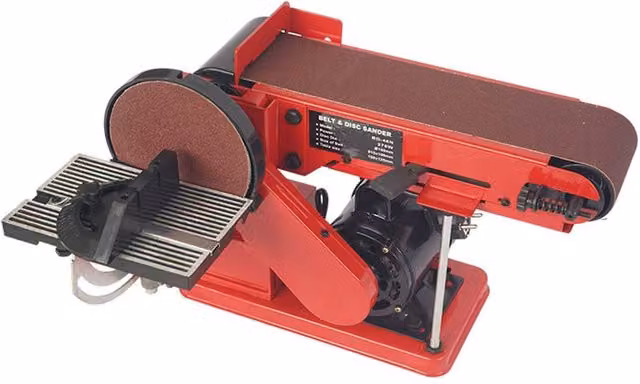 EONLION 500W Belt and Disc Benchtop Sander, 390mm, Red