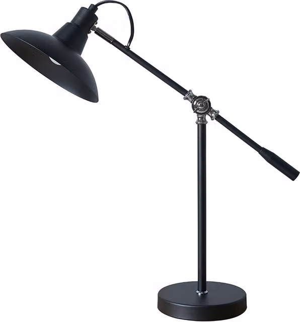 ValueLights Civic Adjustable LED Table Lamp in Black Metal