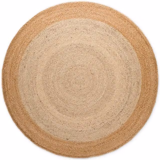 THE RUGS Jutta Reversible Jute Flatweave Round Rug in Beige, Diameter: 240 cm