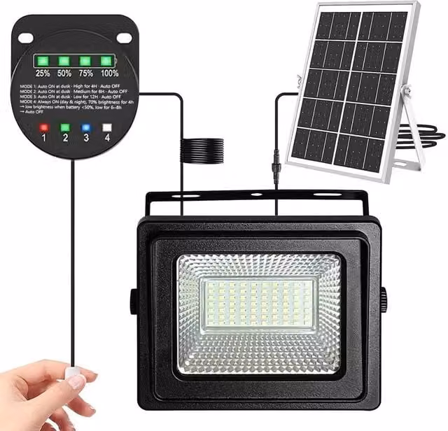 FLAVORA Solar LED Suspended Pendant Hanging Light in Black – 1