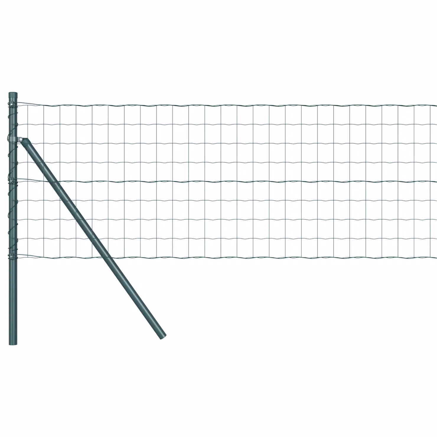 Berkfield Home Euro Fence with 7 Posts, Galvanised Steel, Green and Silver, H: 0.4 m x W: 10 m – 2
