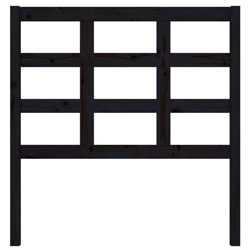 Berkfield Home Rustic Solid Pine Bed Headboard, Black, W: 95.5 cm, D: 4 cm, H: 100 cm – 3