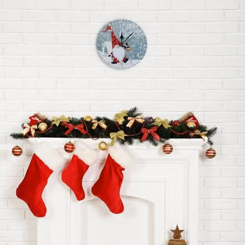 mysmartbuy Christmas Gonk Quartz Wall Clock, Multicolour, Diameter: 23 cm – 2