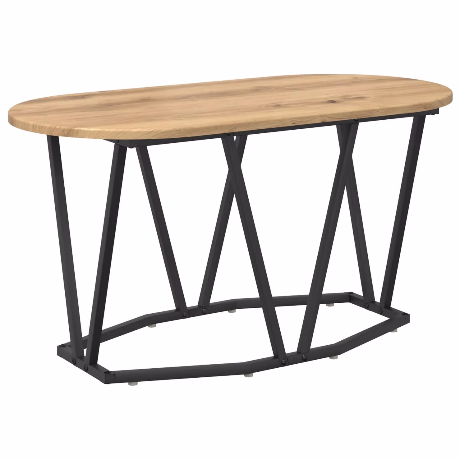 Berkfield Home Artisan Oak Coffee Table in Brown, W/D/H: 80 x 40 x 40.5 cm – 2