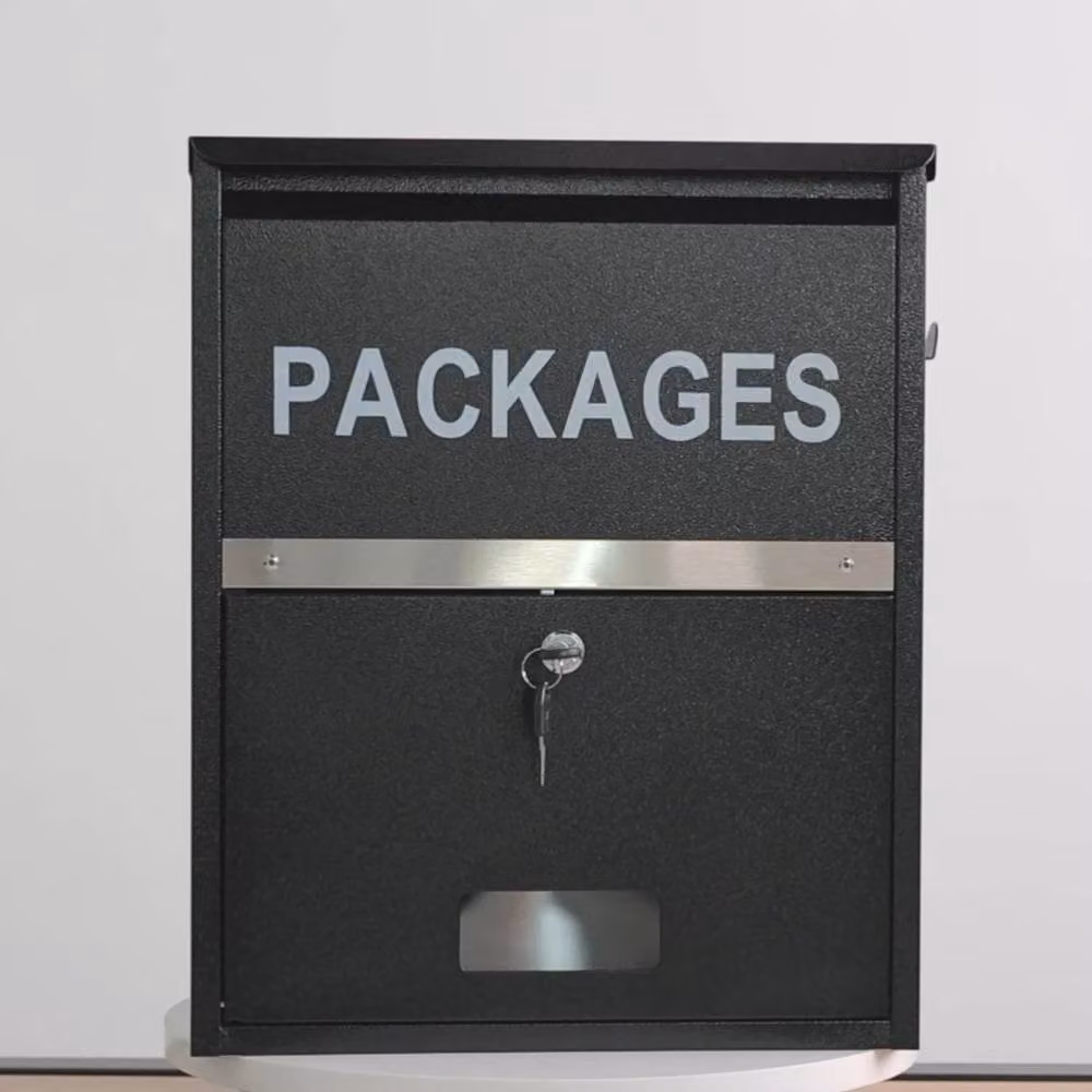 FLAVORA Wall Mounted Lockable Combination Mail and Parcel Box in Black – 2