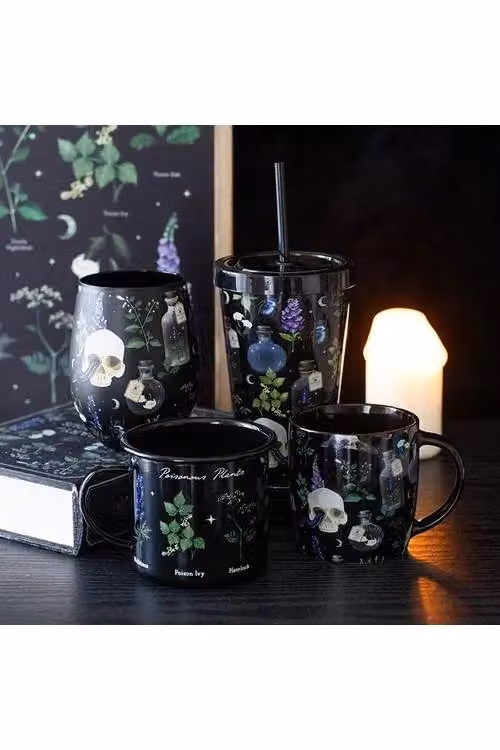 KDMD Poisonous Plants Enamel Mug in Black, 500 ml – 4