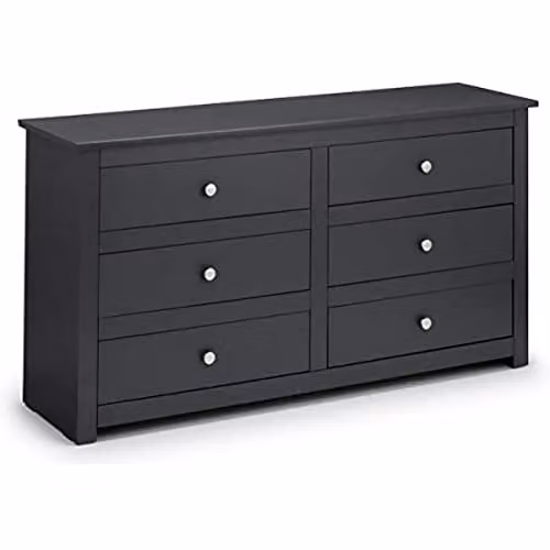 Julian Bowen Radley 6 Drawer Chest in Anthracite and Silver, W/D/H: 120 x 40 x 80 cm – 1