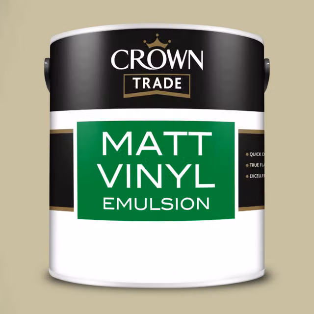 Crown Trade Matt Vinyl Dispersion Paint in Spring Bud Green, 2.5 l