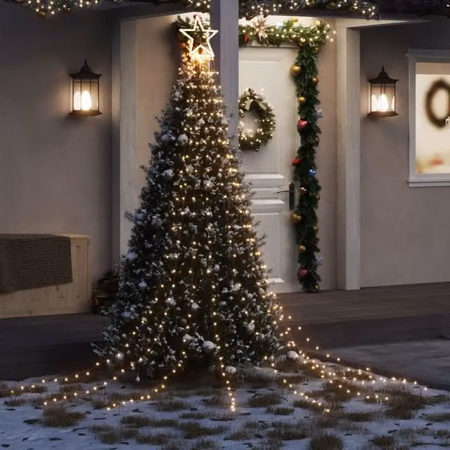 Berkfield Home Warm White LED Christmas Tree Lights with 320 LEDs, 375 cm – 1