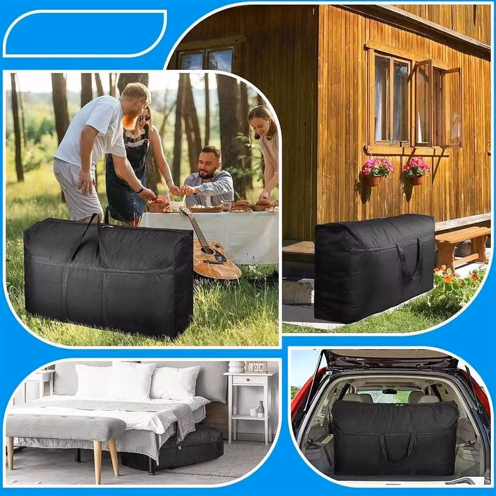 EONLION 4-Piece Extra Large 180L 600D Oxford Fabric Clothes Storage Bags in Black, W: 100 cm – 4