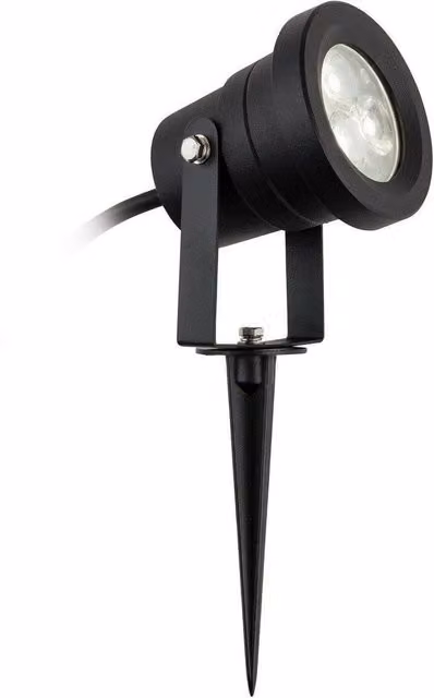 Netlighting Hayes Black Outdoor Integrated LED Wall and Spike Light, IP65 Rated, Adjustable Up and Down Lighting