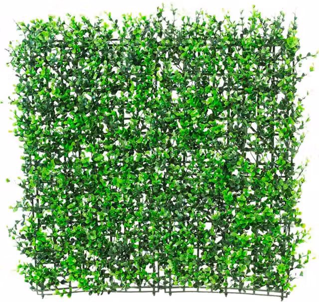Primrose Artificial Buxus Hedge Outdoor Patio Fence, 4 Green Plastic Panels, W/H: 50 x 50 cm
