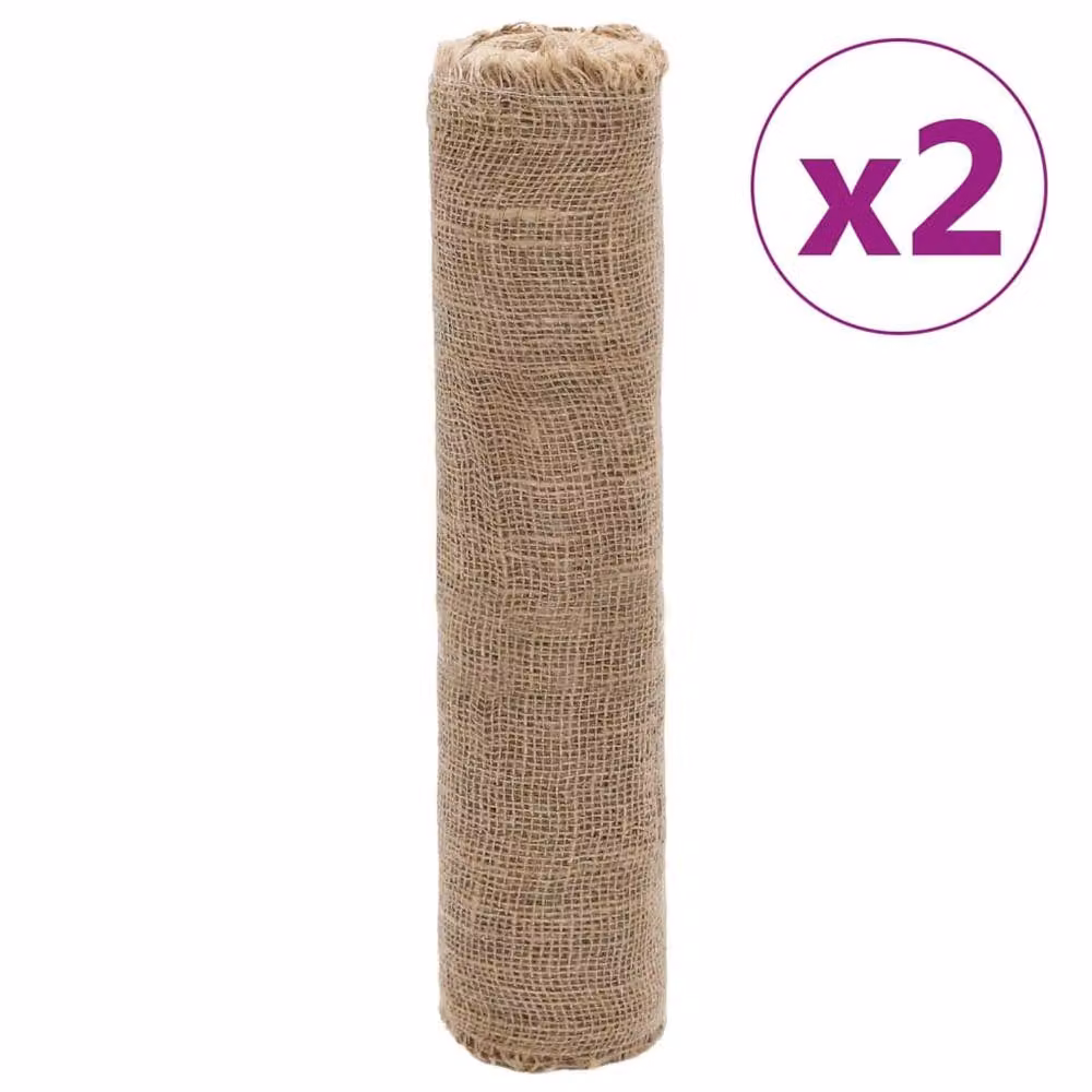 Berkfield Home Jute Rolls, 2 Pack, Beige and Multicolour, 2 x 0.5 x 50 m, 200 gsm – 2