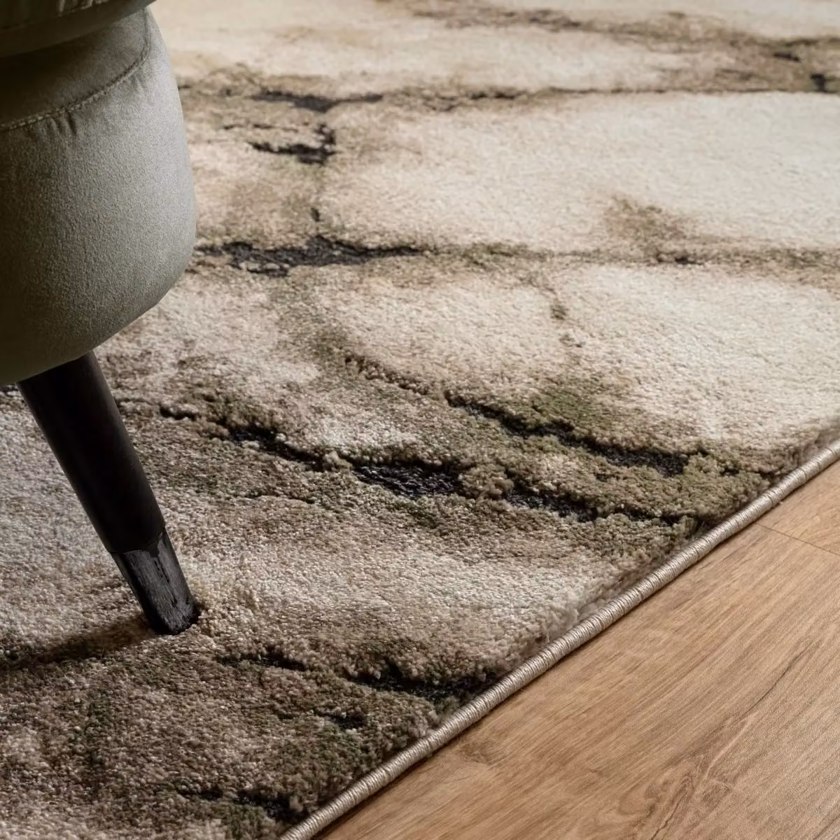The Rug Shop UK Green and Beige Abstract Modern Machine Woven Stain-Resistant Rug, W: 200 cm, D: 290 cm – 6