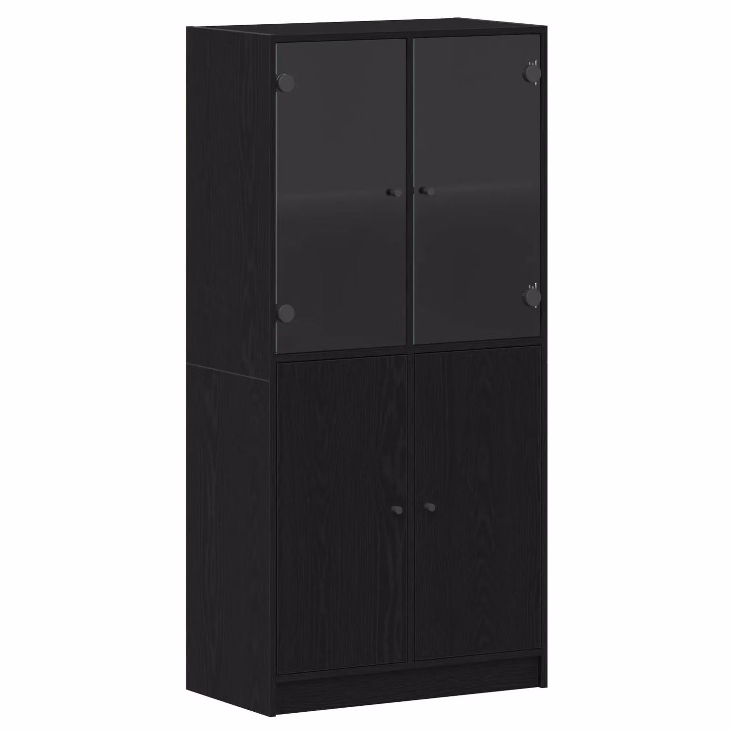 Berkfield Home Modern Highboard with Glass Doors in Black Oak, W: 68 cm, D: 37 cm, H: 142 cm – 2