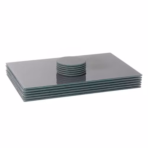 Harbour Housewares 12pc Glass Placemats and Round Coasters Set in Grey, W: 40 cm, D: 30 cm – 1