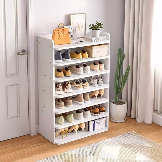 FORGEVIO 6 Tier Wooden Shoe Rack Storage in White – 1
