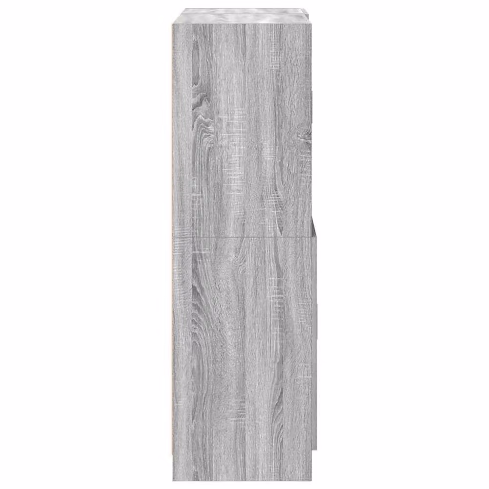 Berkfield Home 2 Piece Modern Grey Kitchen Cabinet Set with Hinged Doors and Internal Shelves – 3