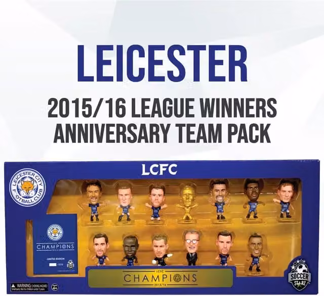 SoccerStarz Leicester City Football Club Limited Edition Mini Figure Team Pack, 13 Characters, Blue and Gold