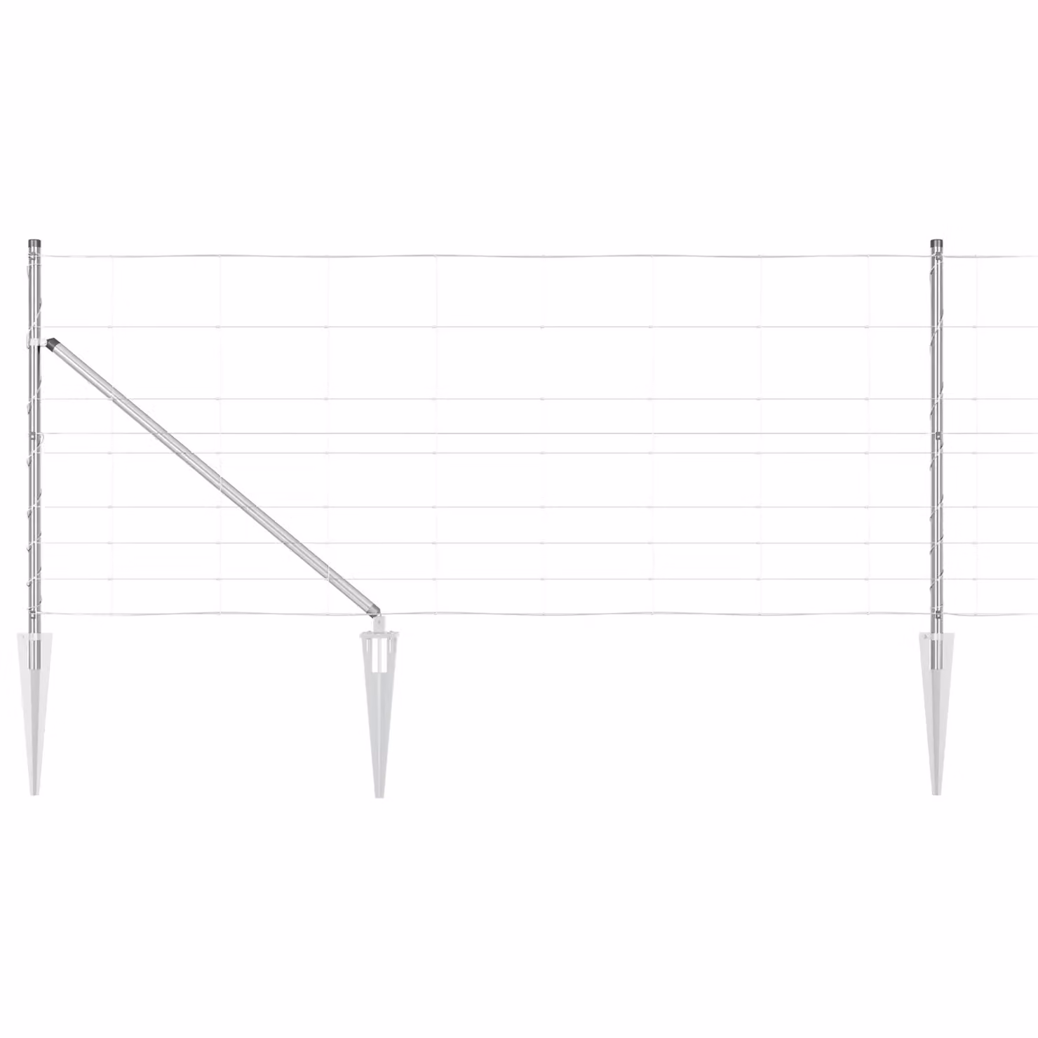 Berkfield Home Field Fence in Silver Galvanised Steel, 1 x 25 m – 2