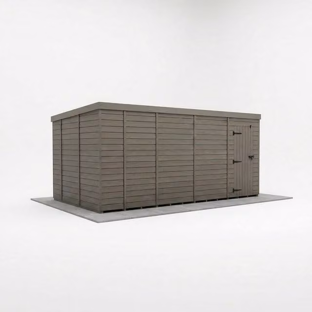 Buttercup Farm Grey Composite Pent Garden Shed with Single Door and No Windows, W: 518.16 cm, D: 305 cm, H: 210 cm – 1