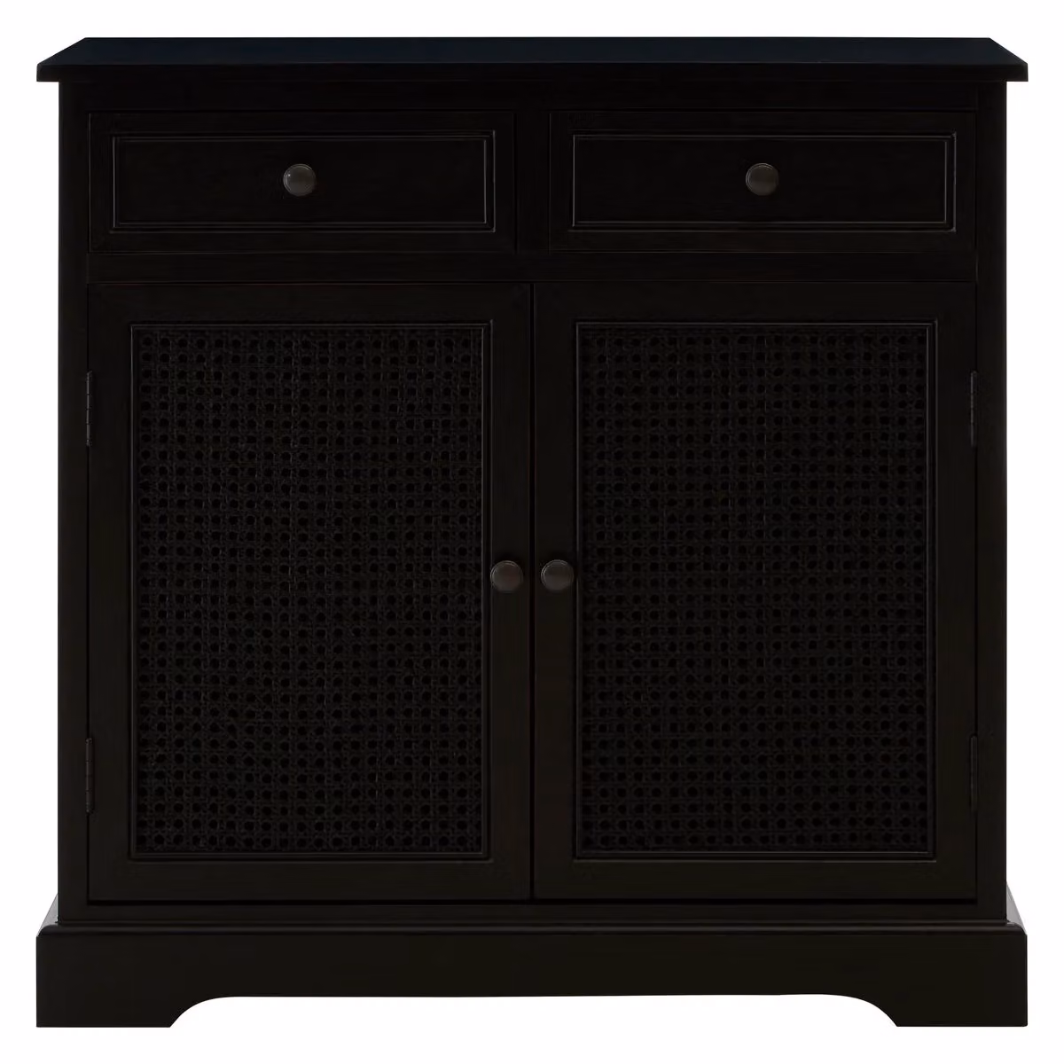 Orsina 2 Drawer Colonial Pine Wood Cabinet in Black – 5