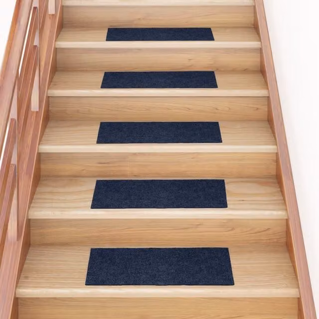 Berkfield Home Self-adhesive Rectangular Stair Mats, 15 Pieces, Blue, W: 60 cm, D: 25 cm – 1
