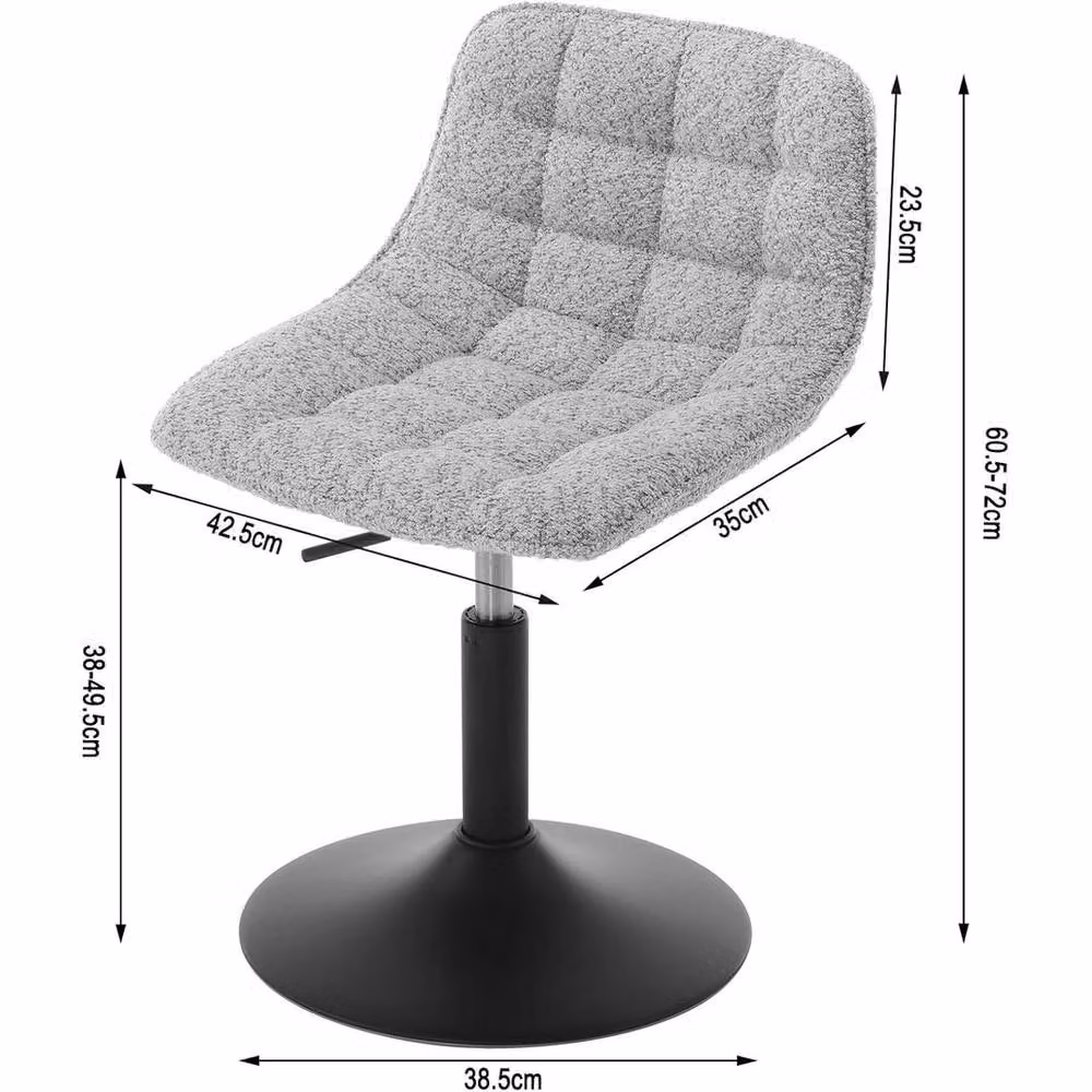 SPETLEK Grey Swivel Dressing Table Vanity Chair – 2
