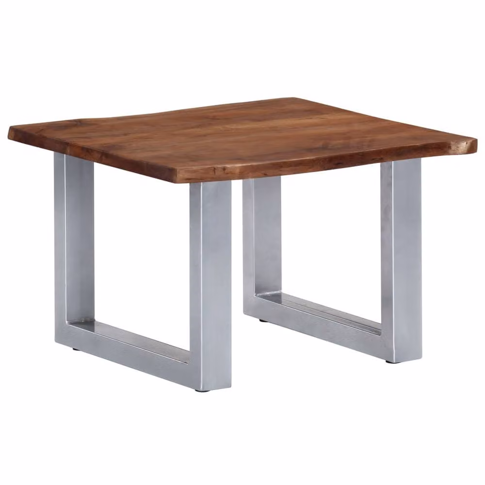 Berkfield Home Live Edge Coffee Table in Brown Solid Acacia Wood, W/D/H: 60 x 60 x 40 cm – 2
