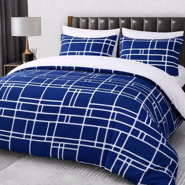 Grace Premium Microfibre Duvet Cover Set in Blue, Single Size (90 x 200 cm)