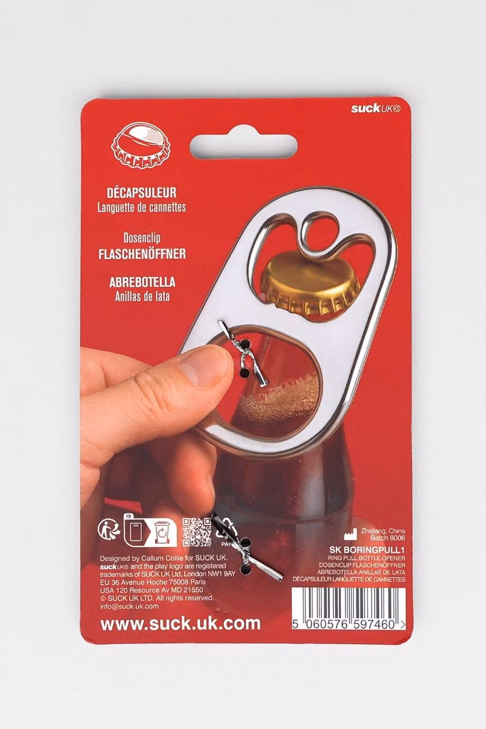 Suck UK Silver Metal Ring Pull Bottle Opener – 6