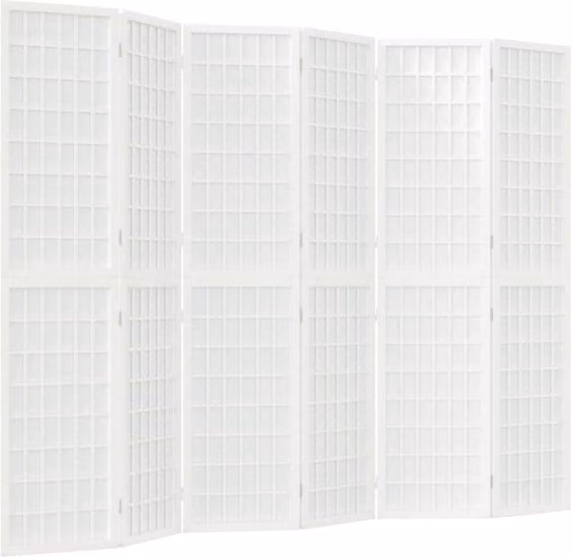 Berkfield Home Japanese Style 6-Panel Folding Room Divider, White, W/H: 240 x 170 cm