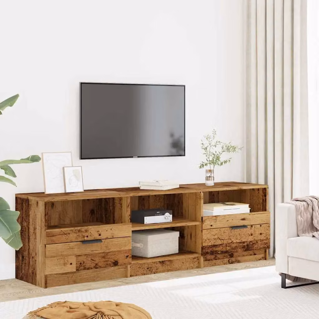 Berkfield Home Rustic Old Wood TV Cabinet in Brown, W/D/H: 150 x 33.5 x 45 cm – 3