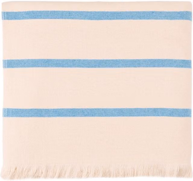 Torres Novas Blue Sky Boa-Nova Striped Maritime Flat Cotton Terry Bedding Set