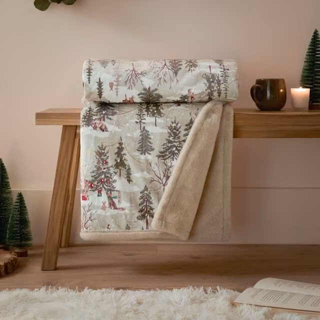 Furn Faux Fur Throw in Beige, W: 130 cm, D: 180 cm – 1