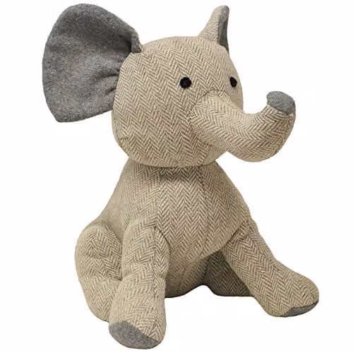 Paoletti Elephant Doorstop in Grey and Beige, H x W x D: 26 x 15 x 24 cm