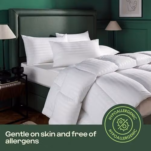 MHG Living 10.5 Tog Anti-Allergy Microfibre Duvet, White, W: 135 cm, L: 200 cm – 3