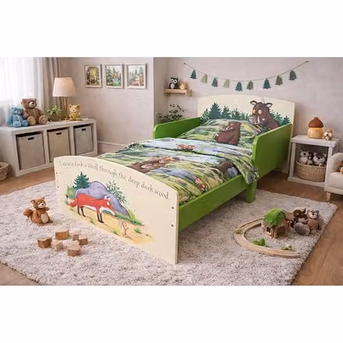 Kidsaw Gruffalo Childrens Solid Wood Toddler Bed Frame in Multicolour, W/D/H: 140 x 70 x 74 cm