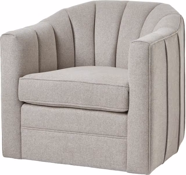 KDMK Lily Modern Swivel Tub Chair in Grey Soft Twill Fabric