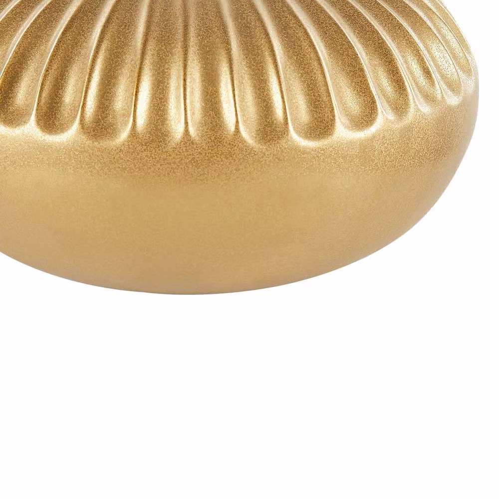 Wyld and Coco Gold Ceramic Striped Round Tabletop Vase, Height: 20 cm – 3