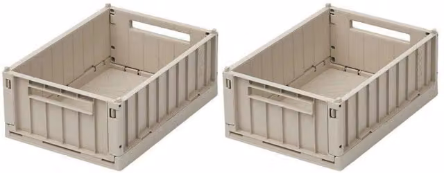 Liewood Weston Medium Storage Crate Set of 2 in Sand, W/D/H: 36.0 x 25.0 x 13.5 cm