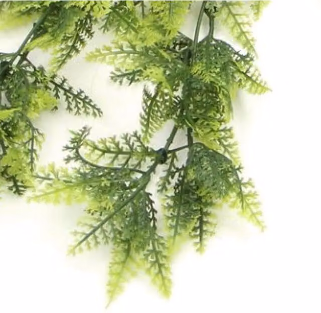 Green Artificial Hanging Boston Fern with UV and Fire Resistant Leaves, Height: 75 cm, Width: 10 cm