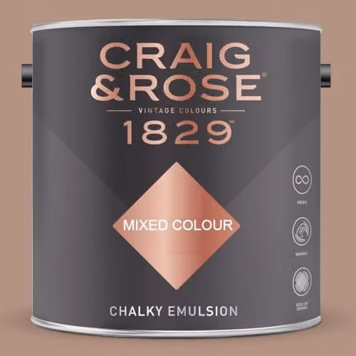 Craig & Rose 1829 Chalky Emulsion Matt Paint in Pink Beige, 2.5 l
