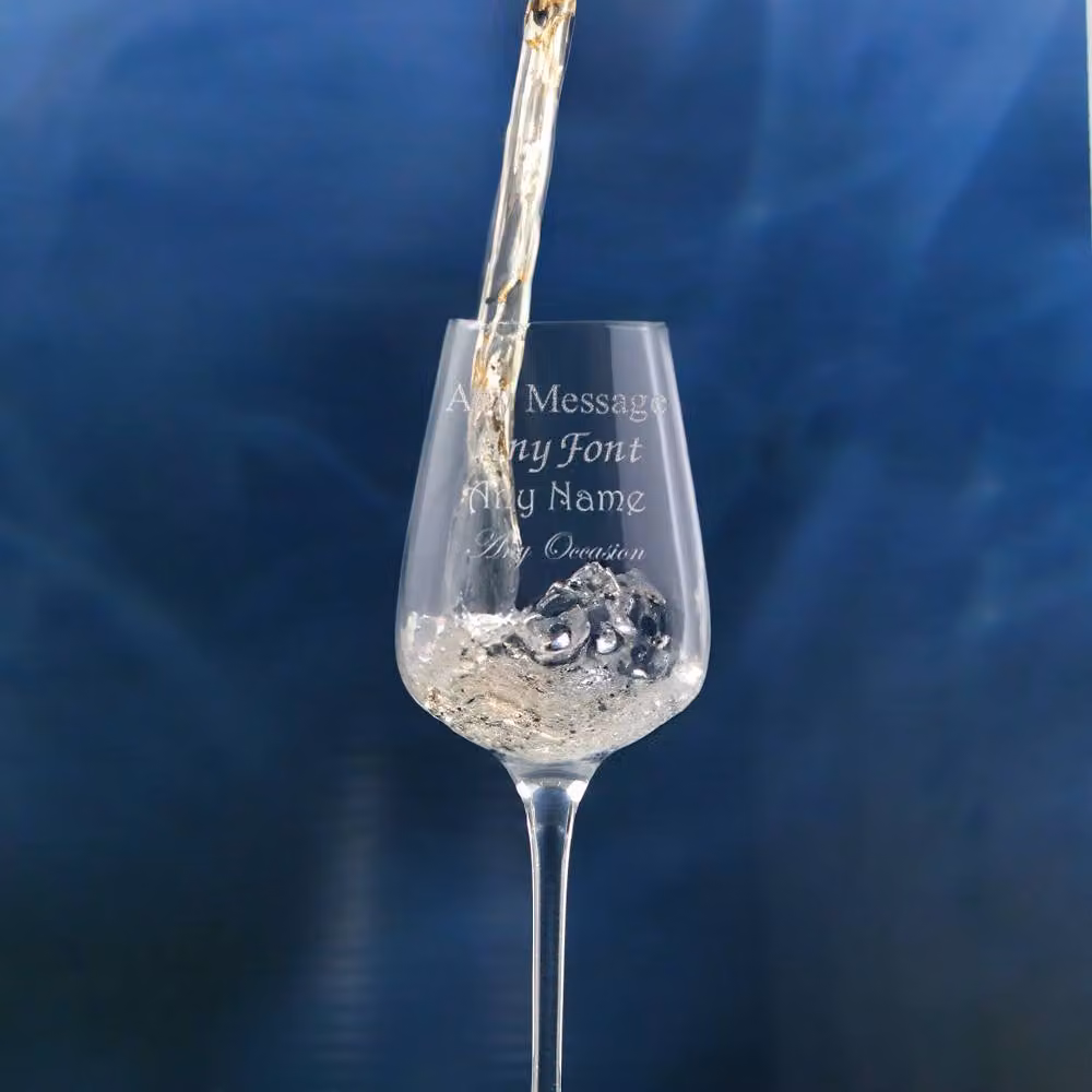 Uniqueful Personalised Lead-Free Crystal Wine Glass, Clear, 250ml – 3
