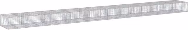 Berkfield Home Silver Galvanised Steel Gabion Basket with Cover, W: 100 cm, D: 50 cm, H: 100 cm