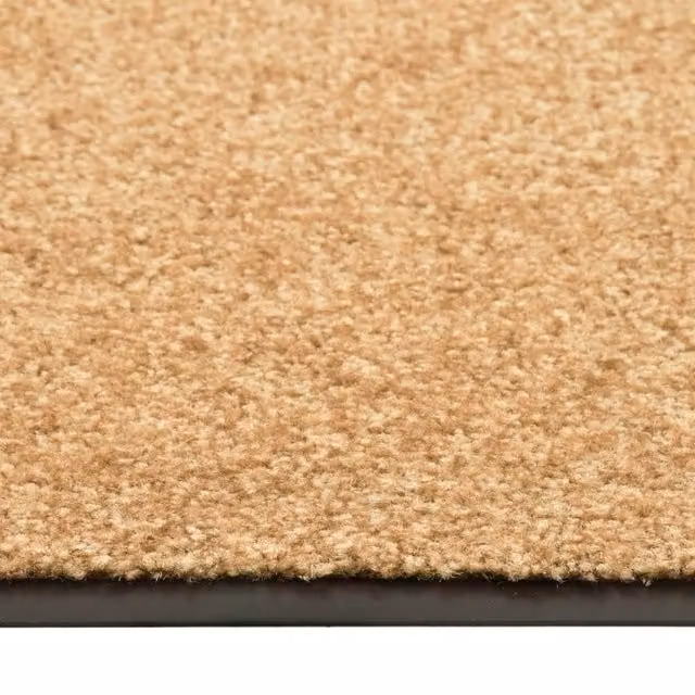 Berkfield Home Pliable Washable Doormat in Cream and Tan, W/D/H: 60 x 40 x 1 cm – 1