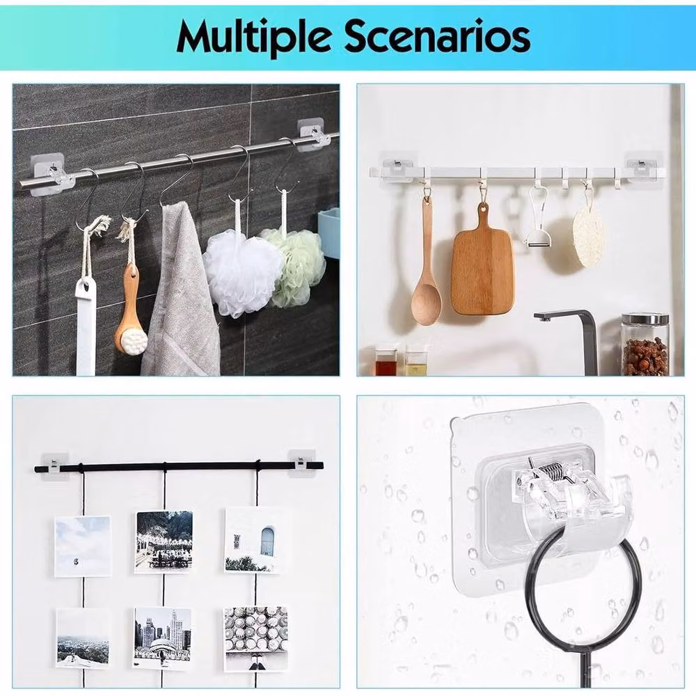 SPETLEK 6-Piece Set of Self-Adhesive Transparent Hooks in Clear – 2